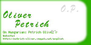 oliver petrich business card